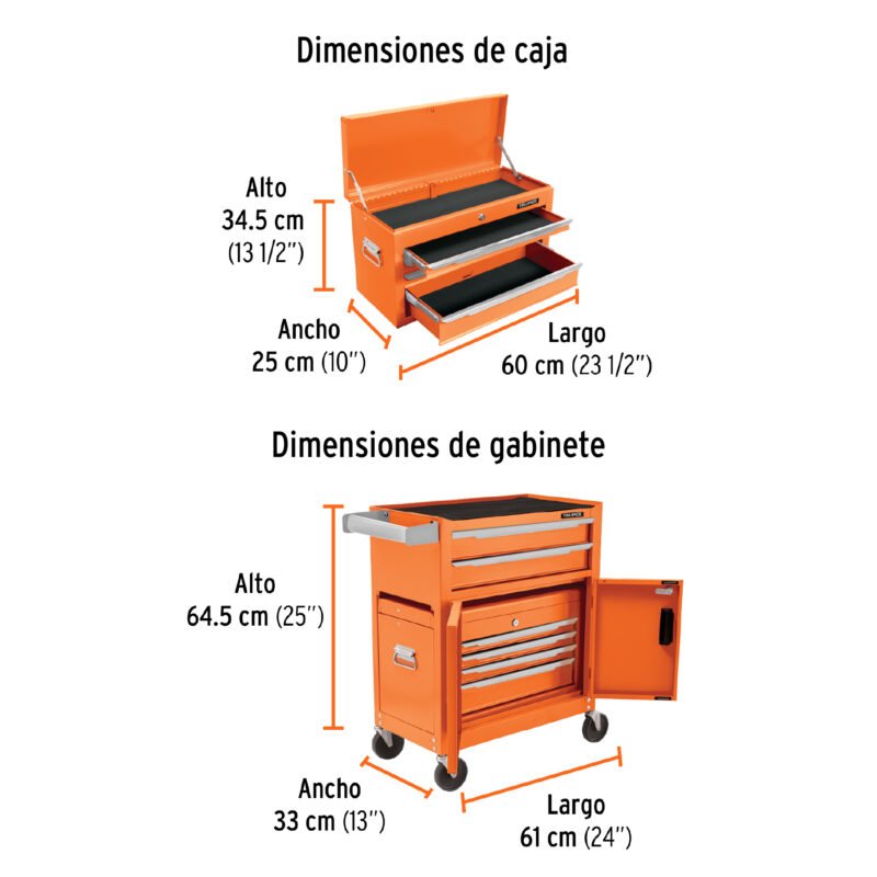 GAMO-7120FC2.jpg Código: 102938 Gabinete metálico móvil, 6 cajones, 2 compartimentos, Truper GAMO-7120