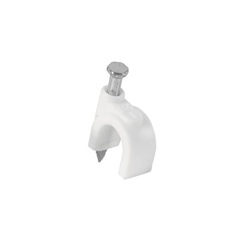 Código: 43041 Bolsa con 500 grapas blancas de 6 mm para cable redondo GCU-6BG