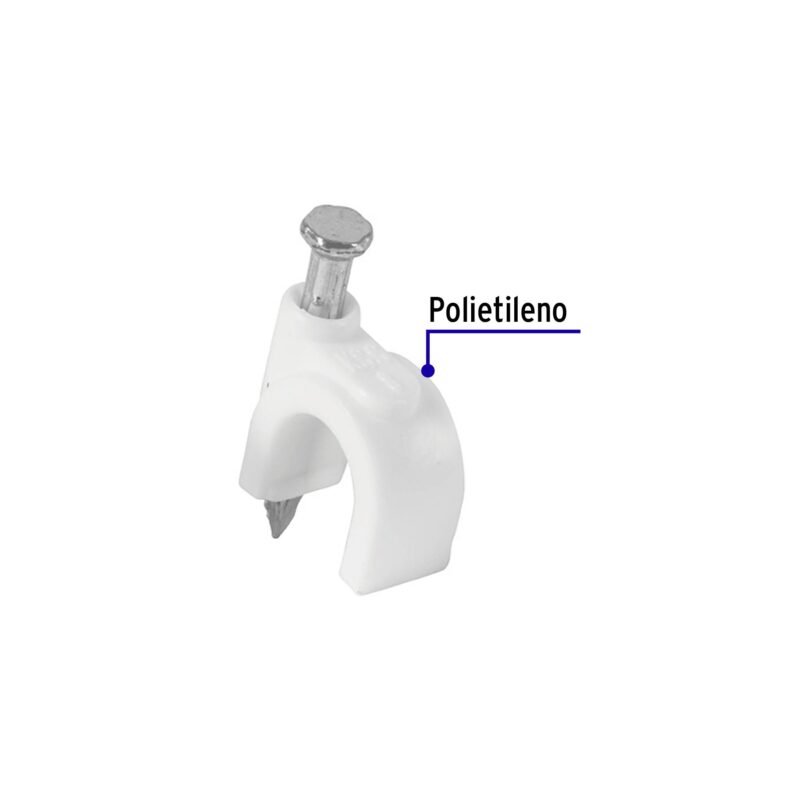 Código: 43041 Bolsa con 500 grapas blancas de 6 mm para cable redondo GCU-6BG