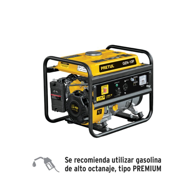 GEN-10P.jpg Código: 26033 Generador portátil 1 kW motor a gasolina, PRETUL GEN-10P
