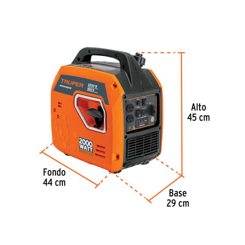 GEN-201FC2.jpg Código: 103279 Generador silencioso inverter 2.2kW, 80 cc, enc. electrónico GEN-201