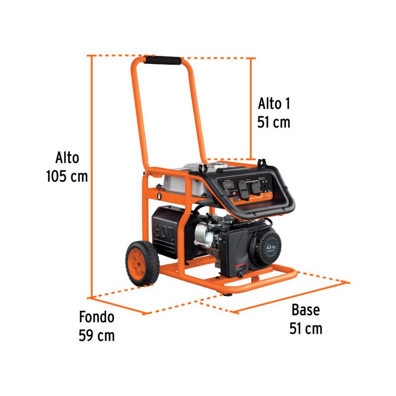 GEN-25XFC2.jpg Código: 15342 Generador portátil 2.5 kW motor a gasolina, TRUPER GEN-25X