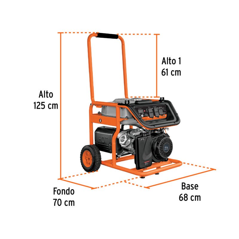 GEN-45XFC2.jpg Código: 15343 Generador portátil 4.5 kW motor a gasolina, TRUPER GEN-45X