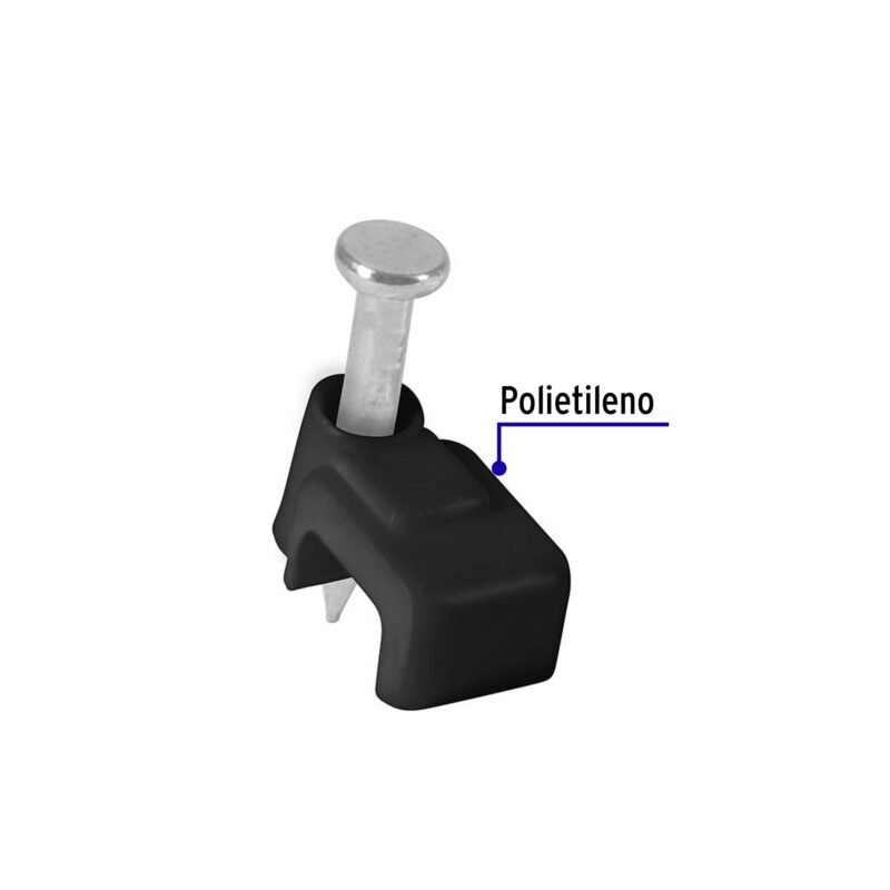 GPL-5NFC1.jpg Código: 48033 Bolsa con 20 grapas negras de 3 x 6 mm para cable plano GPL-5N