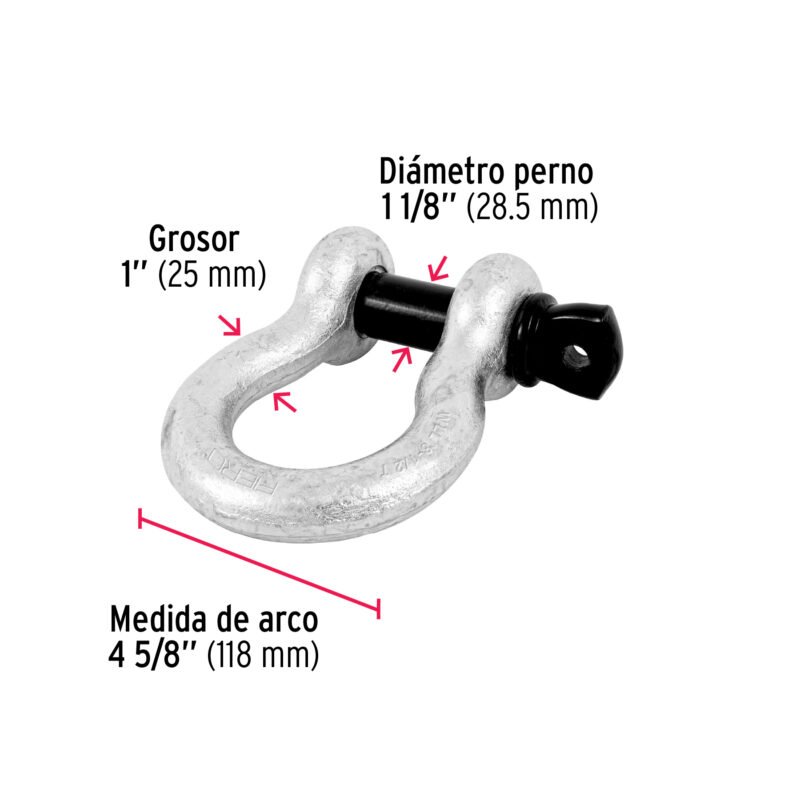 GRI-1FC2.jpg Código: 44975 Grillete de acero forjado 1', Fiero GRI-1