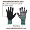 Código: 17064 Guantes de nylon recubiertos de nitrilo arenoso, M, TRUPER GU-132