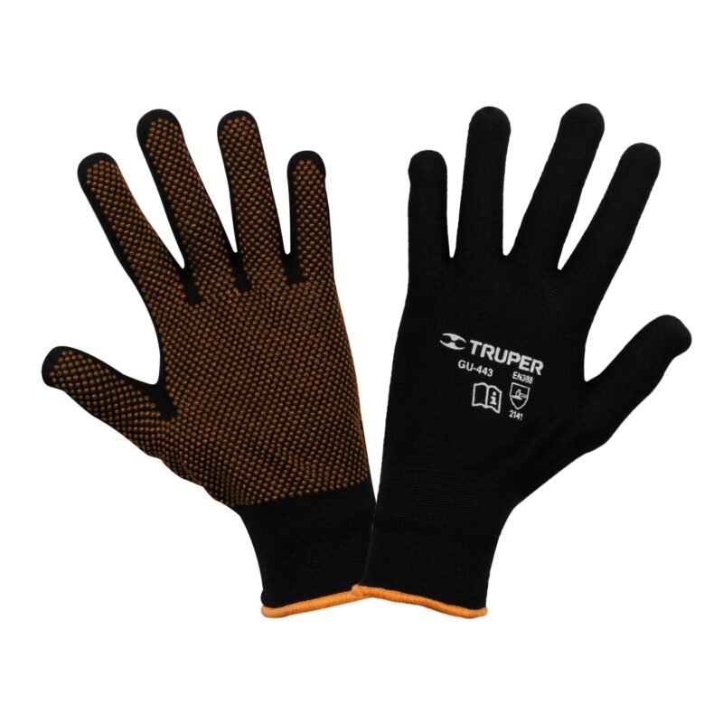 GU-443.jpg Código: 12652 Guantes de poliéster con puntos de PVC en palma, G, TRUPER GU-443