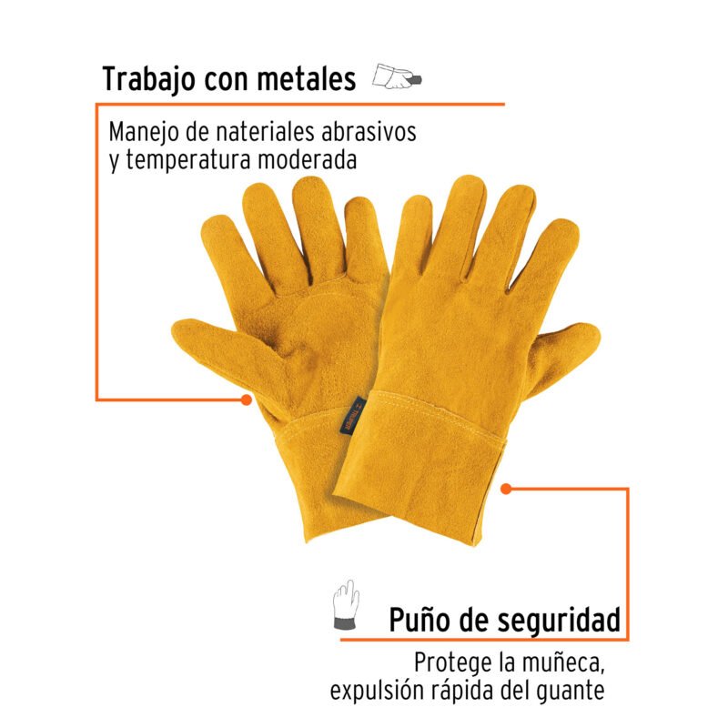 GU-535FC1.jpg Código: 14241 Guantes de carnaza, cortos, unitalla, TRUPER GU-535