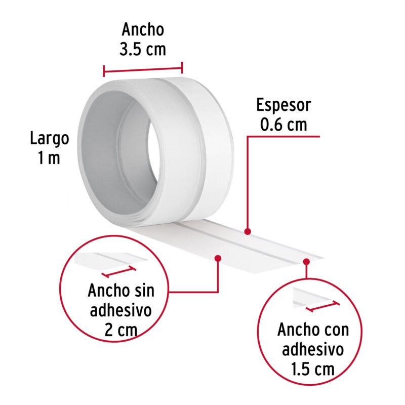 GUPO-201FC2.jpg Código: 48467 Cinta guardapolvo 1 m x 35 mm, transparente, HERMEX GUPO-201