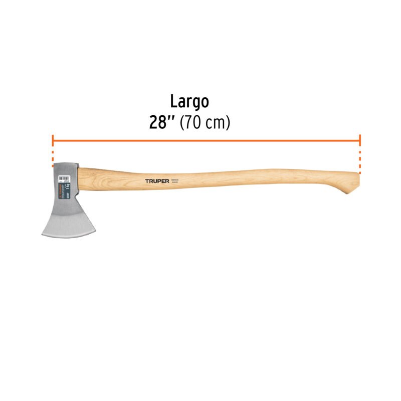 HE-1000FC2.jpg Código: 101768 Hacha europea 1000 g, mango hickory 28', Truper HE-1000