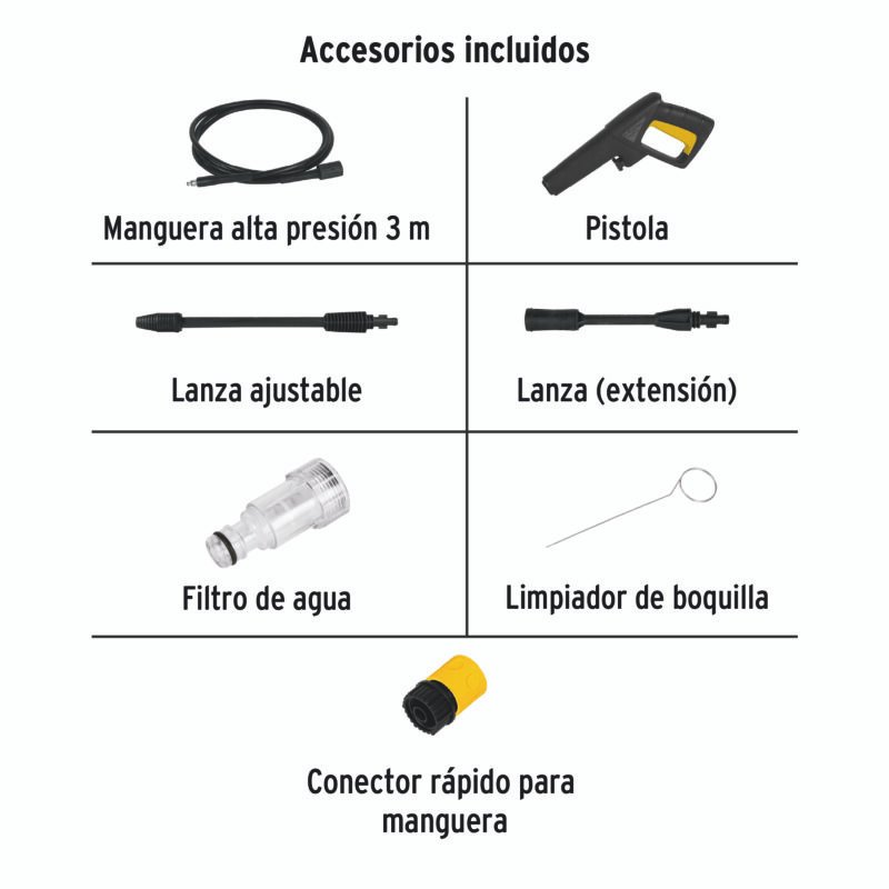 HILA-1300PFC2.jpg Código: 26014 Hidrolavadora eléctrica 1300 PSI, Pretul HILA-1300P