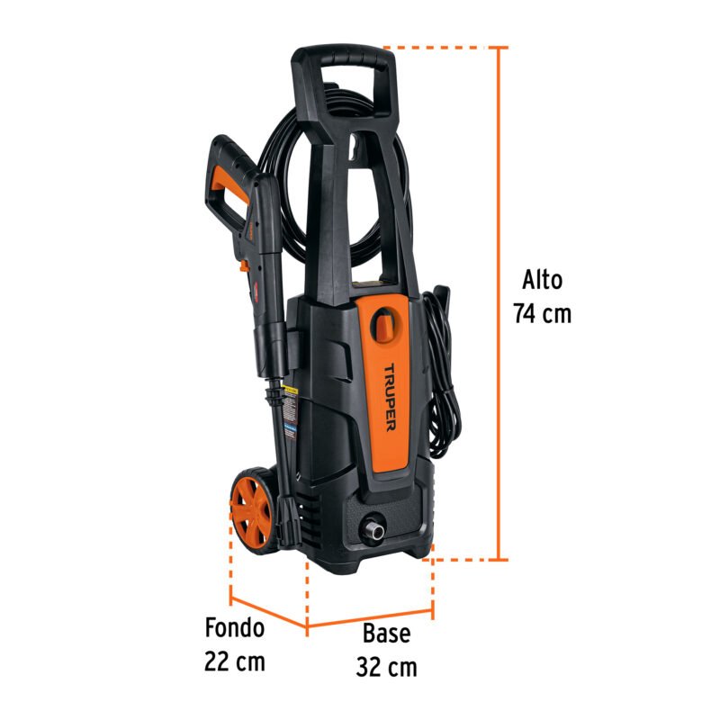 HILA-1800FC2.jpg Código: 101594 Hidrolavadora eléctrica 1800 PSI, Truper HILA-1800