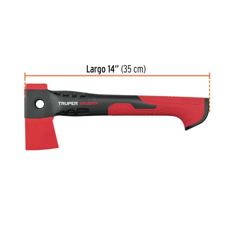 HVE-1FC2.jpg Código: 100175 Hacha cazadora 1 lb mango de nylon de 14', Truper Velocity HVE-1