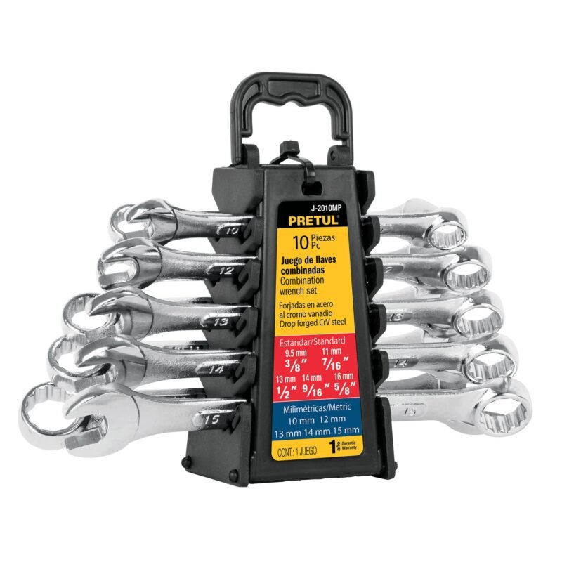Código: 21996 Juego de 10 llaves combinadas std y mm, PRETUL J-2010MP