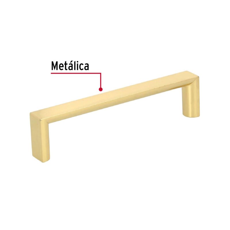 Código: 43906 Jaladera de 96mm, línea Andamio, latón brillante, HERMEX JAL-0921