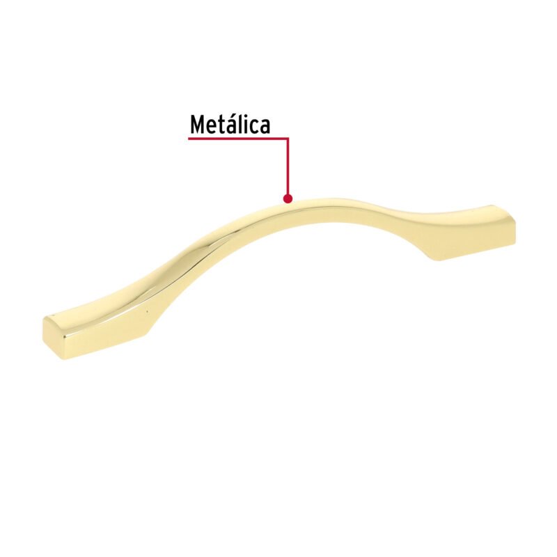 Código: 45805 Jaladera de 96mm, línea Segovia, latón brillante, HERMEX JAL-1521