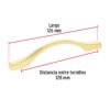 Código: 45805 Jaladera de 96mm, línea Segovia, latón brillante, HERMEX JAL-1521
