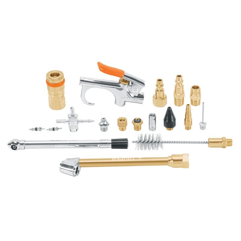 JAN-18.jpg Código: 19079 Juego de 18 accesorios neumáticos, cuerda 1/4' NPT, TRUPER JAN-18