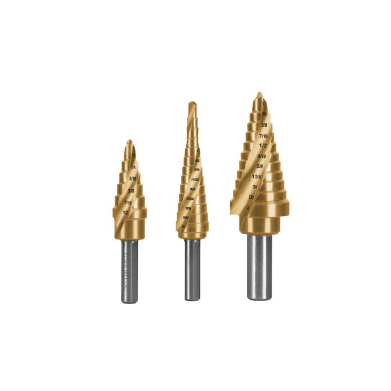 JBES-3X.jpg Código: 101557 Juego de 3 brocas escalonadas de titanio, Truper Expert JBES-3X