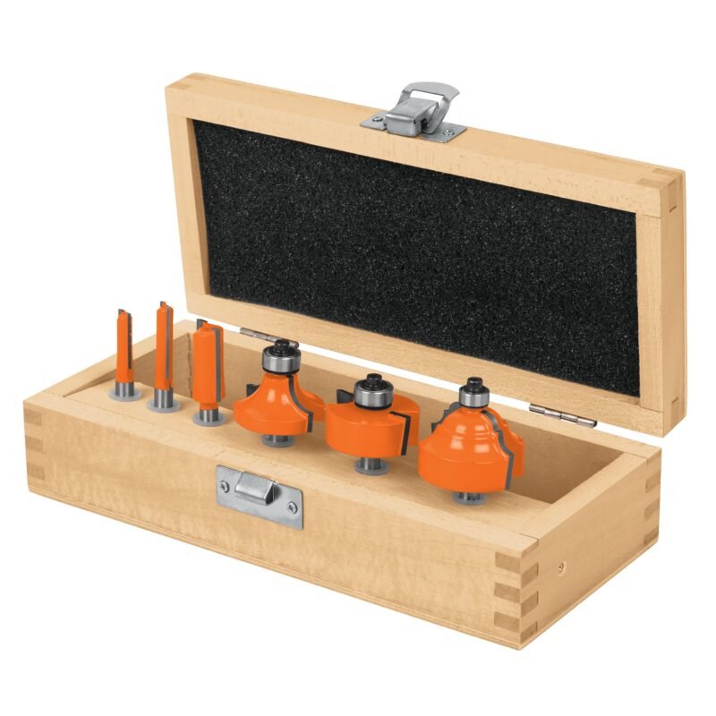 JBROU-6.jpg Código: 11359 Juego de 6 brocas para router, Truper JBROU-6