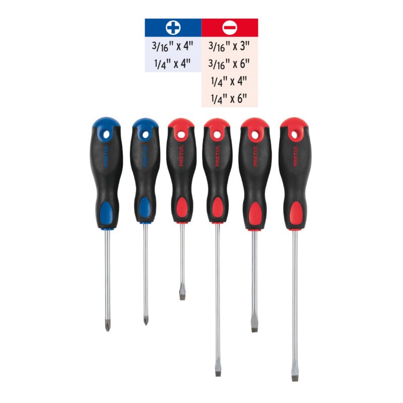 JD-6BPFC2.jpg Código: 20220 Juego de 6 desarmadores mango Comfort Grip, Pretul JD-6BP