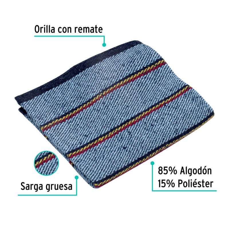 Web Código: 57104 Jerga azul sarga gruesa de 1 m x 48 cm, KLINTEK JER-1A