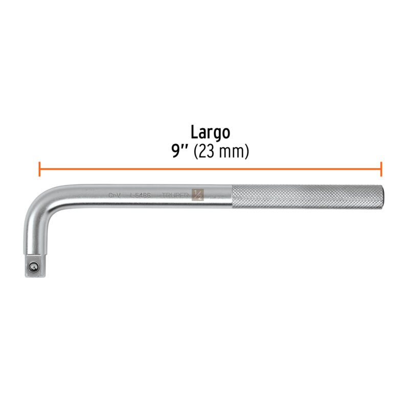 L-5486FC2.jpg Código: 13913 Mango cuadro 1/2' en 'L', largo 9', Truper L-5486