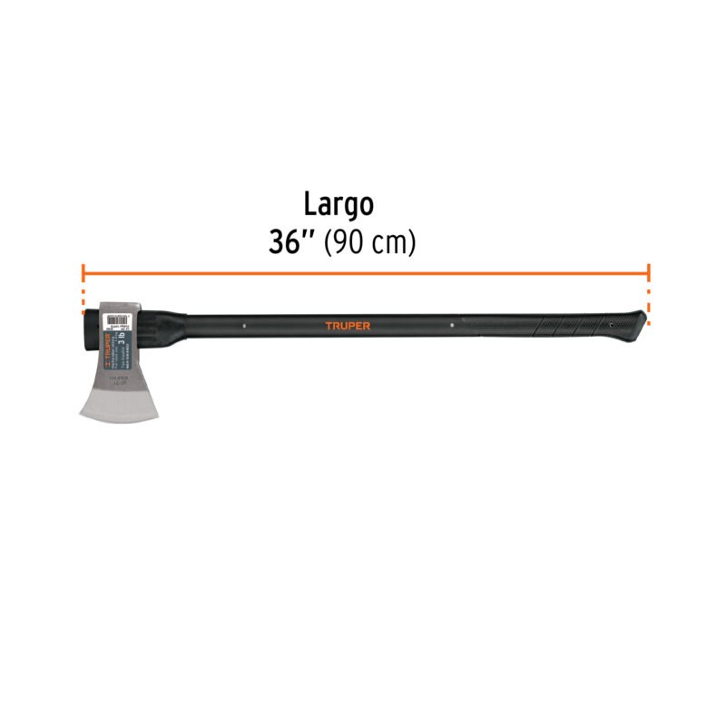 Código: 14978 Hacha labor entera 3 lb, mango de fibra de vidrio 36',TRUPER LE-3M