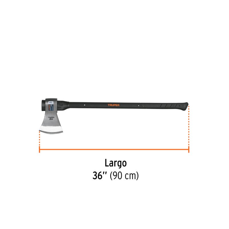 LE-4MFC2.jpg Código: 14982 Hacha labor entera 4 lb, mango de fibra de vidrio 36',TRUPER LE-4M