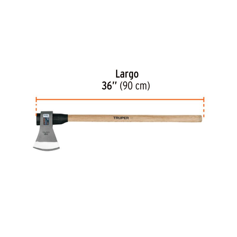 Código: 102981 Hacha labor entera 4 lb, mango de madera 36', TRUPER LE-4MM