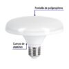 Código: 45630 Lámpara LED tipo OVNI 12 W (equiv. 75 W), luz cálida, caja LEDCI-75C