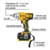 Código: 28268 Llave de impacto 1/2', 20V, 155 lb/ft, 1 batería 4Ah, PRETUL LIMI-20P
