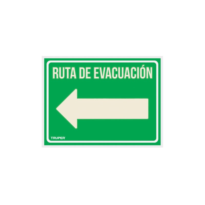 LIN-06.jpg Código: 18369 Letrero de señalización 'RUTA EVACUACIÓN IZQUIERDA',21x28 cm LIN-06