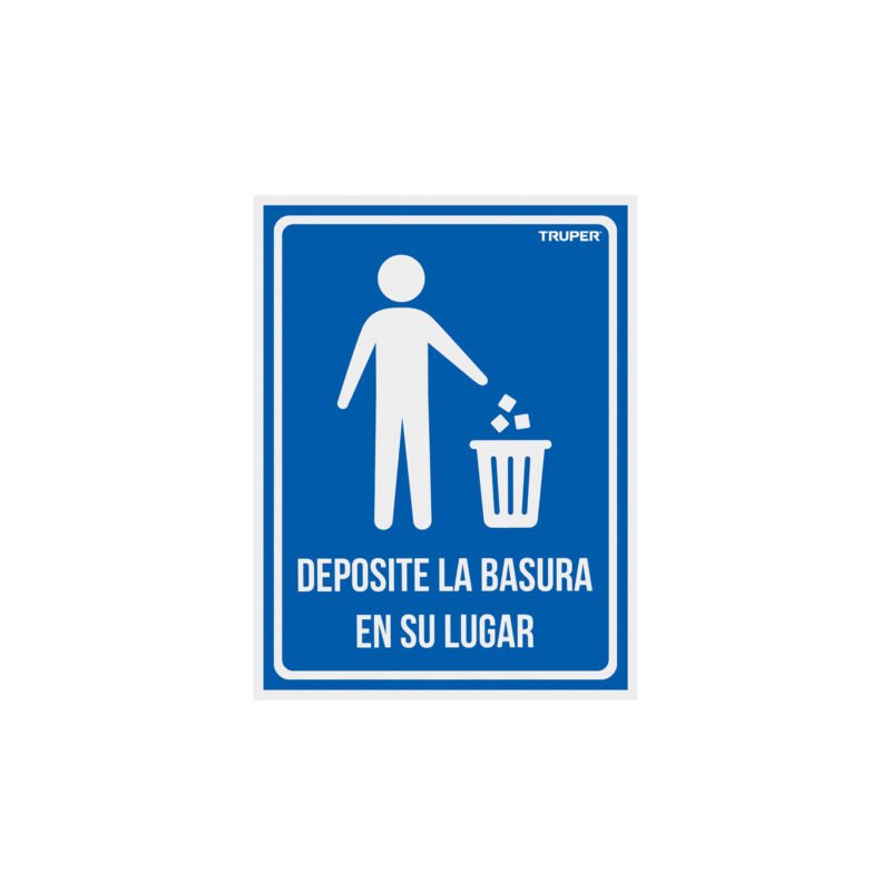 LIN-12.jpg Código: 18529 Letrero señalización'DEPOSITE LA BASURA EN SU LUGAR',21x28cm LIN-12