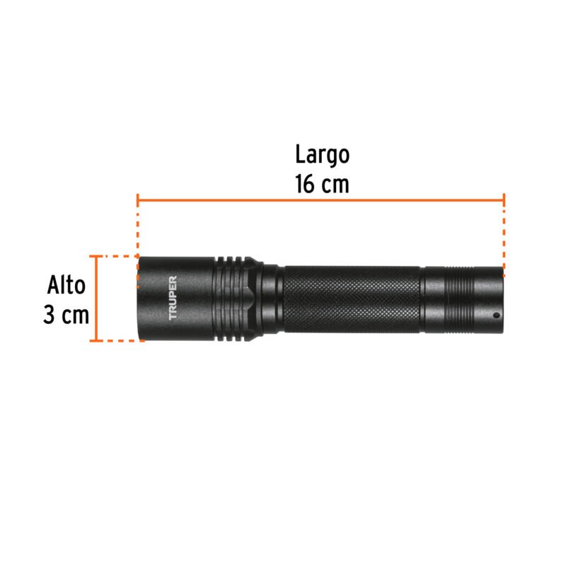 LIRA-130FC2.jpg Código: 101381 Linterna LED recargable, de aluminio, 340 lm, TRUPER LIRA-130