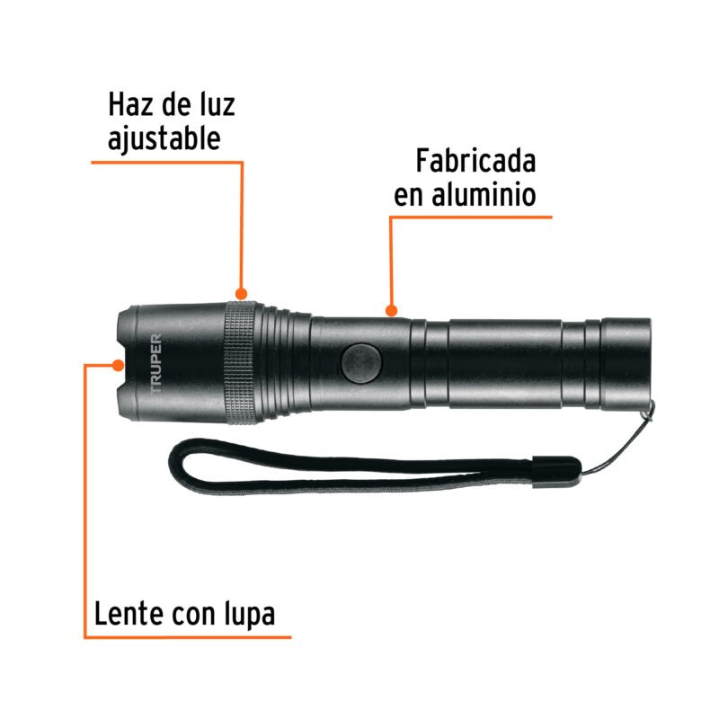 LIRA-650FC1.jpg Código: 101330 Linterna LED recargable, de aluminio, 420 lm, TRUPER LIRA-650