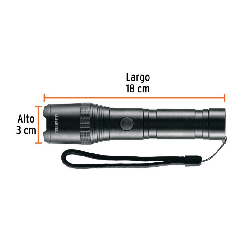 LIRA-650FC2.jpg Código: 101330 Linterna LED recargable, de aluminio, 420 lm, TRUPER LIRA-650