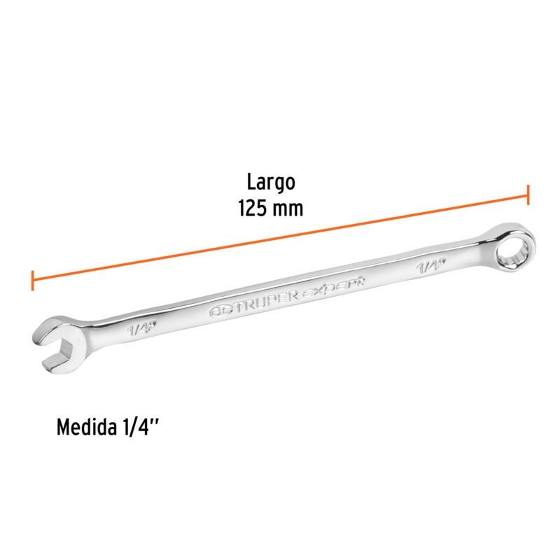 Código: 15590 Llave combinada extralarga 1/4' x 125 mm de largo, Expert LL-2008