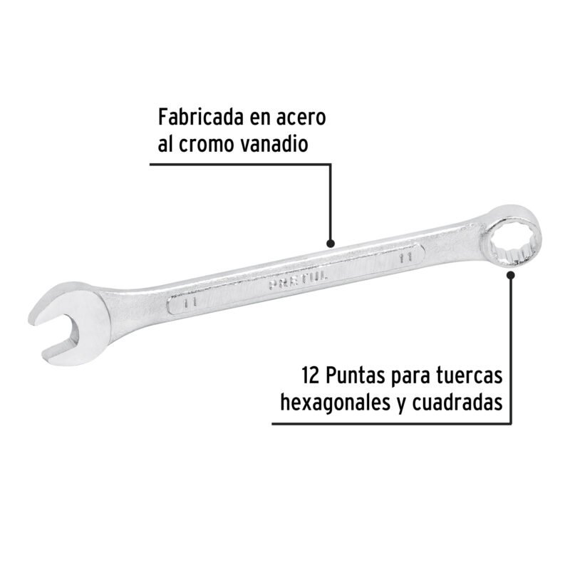 Código: 21905 Llave combinada 11 mm x 150 mm de largo, Pretul LL-2011MP
