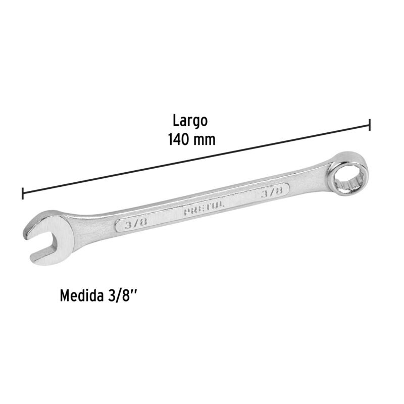 LL-2012PFC2.jpg Código: 21882 Llave combinada 3/8' x 140 mm de largo, Pretul LL-2012P