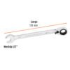 Código: 13431 Llave combinada matraca reversible 1/2'x178 mm largo, Expert LL-2016XR