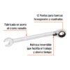 Código: 13760 Llave combinada matraca reversible 22mmx288 mm largo, Expert LL-2022MXR