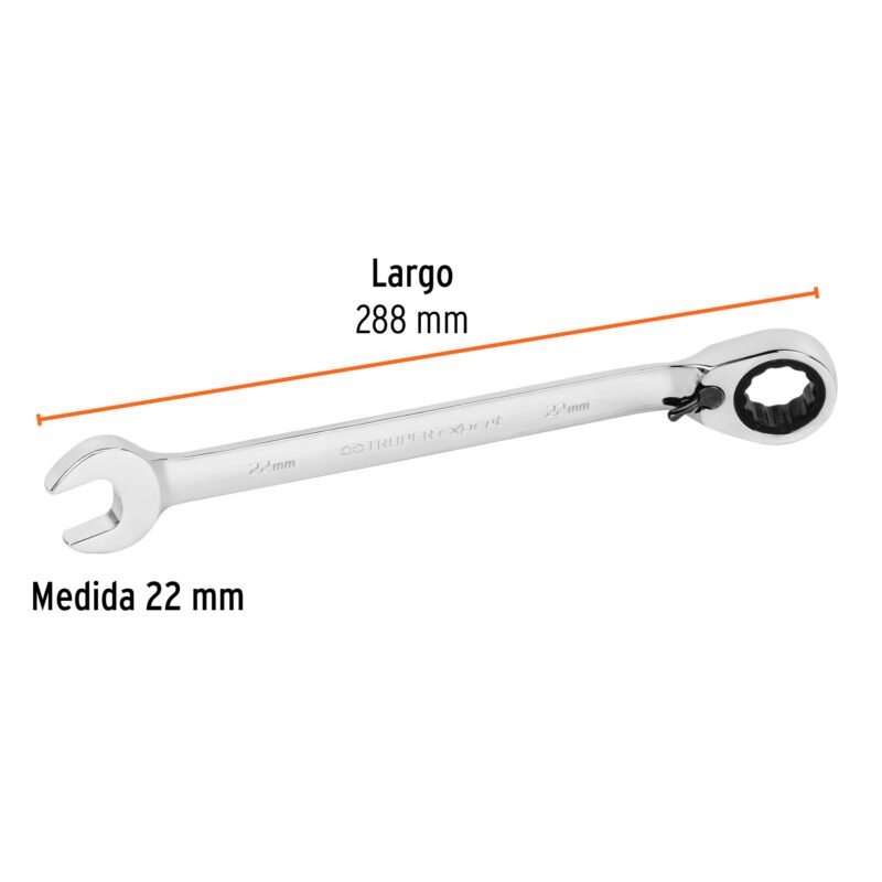 Código: 13760 Llave combinada matraca reversible 22mmx288 mm largo, Expert LL-2022MXR