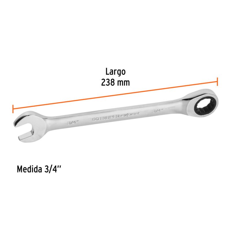 Código: 15741 Llave combinada con matraca 3/4' x 238 mm largo, Expert LL-2024X
