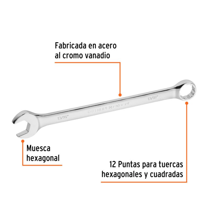 Código: 15599 Llave combinada extralarga 13/16' x 298 mm de largo, Expert LL-2026