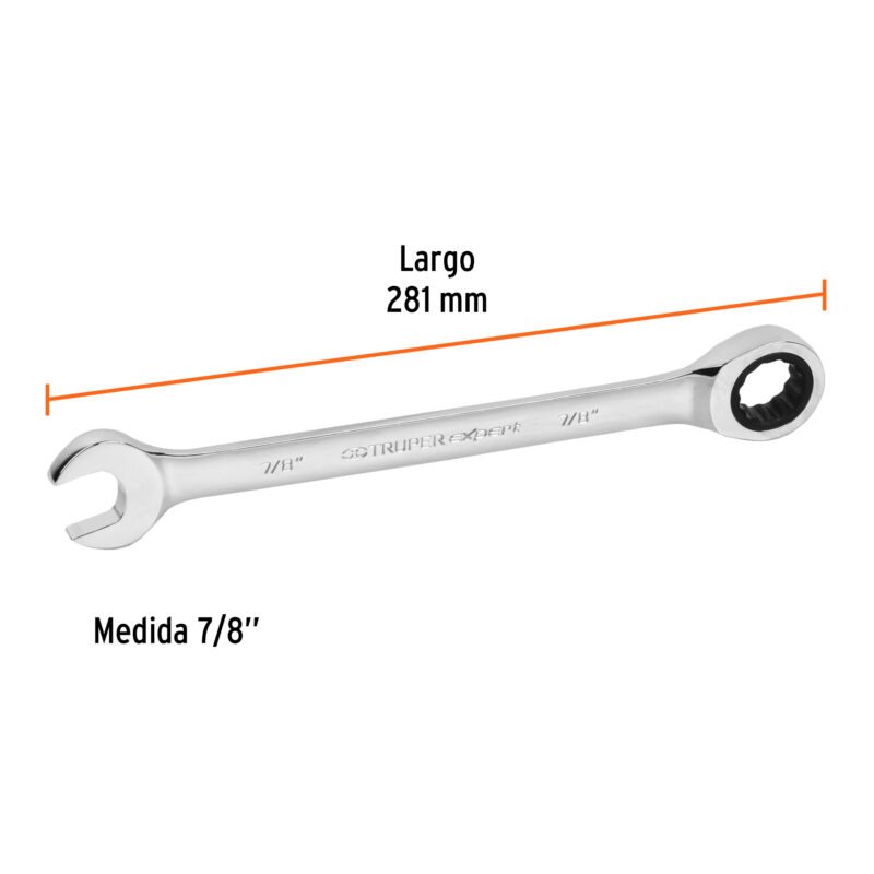 Código: 13603 Llave combinada con matraca 7/8' x 281 mm largo, Expert LL-2028X