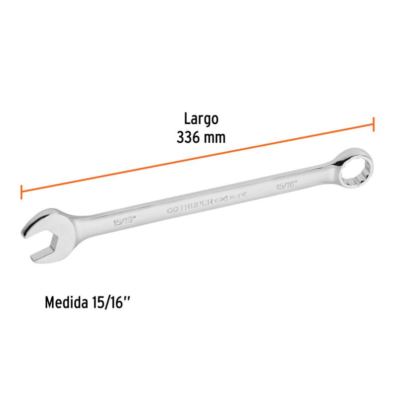 Código: 15601 Llave combinada extralarga 15/16' x 336 mm de largo, Expert LL-2030