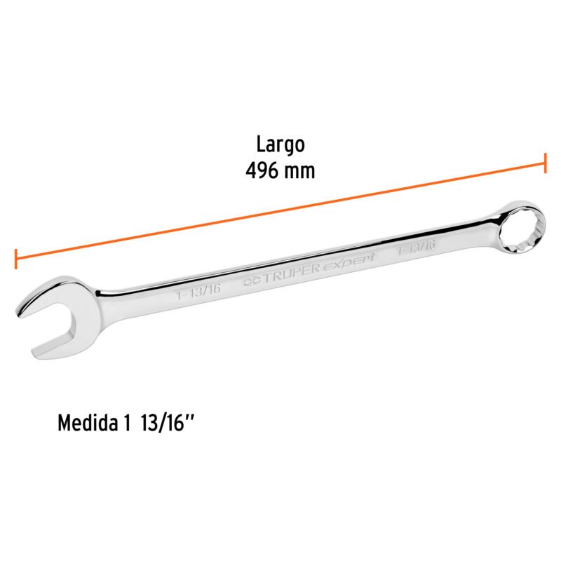 Código: 15634 Llave combinada extralarga 1-13/16' x 496 mm largo, Expert LL-2058