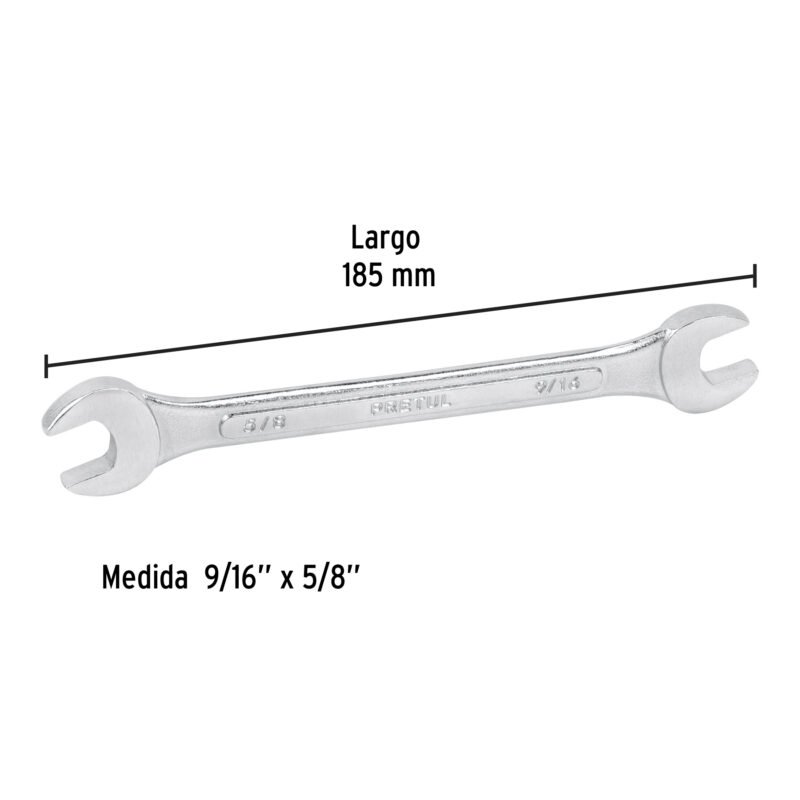 LL-3030PFC2.jpg Código: 21955 Llave española, 9/16 x 5/8' x 185 mm de largo, PRETUL LL-3030P