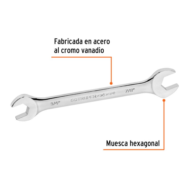 LL-3039FC1.jpg Código: 15699 Llave española, 3/4 x 7/8' x 242 mm de largo, Truper Expert LL-3039